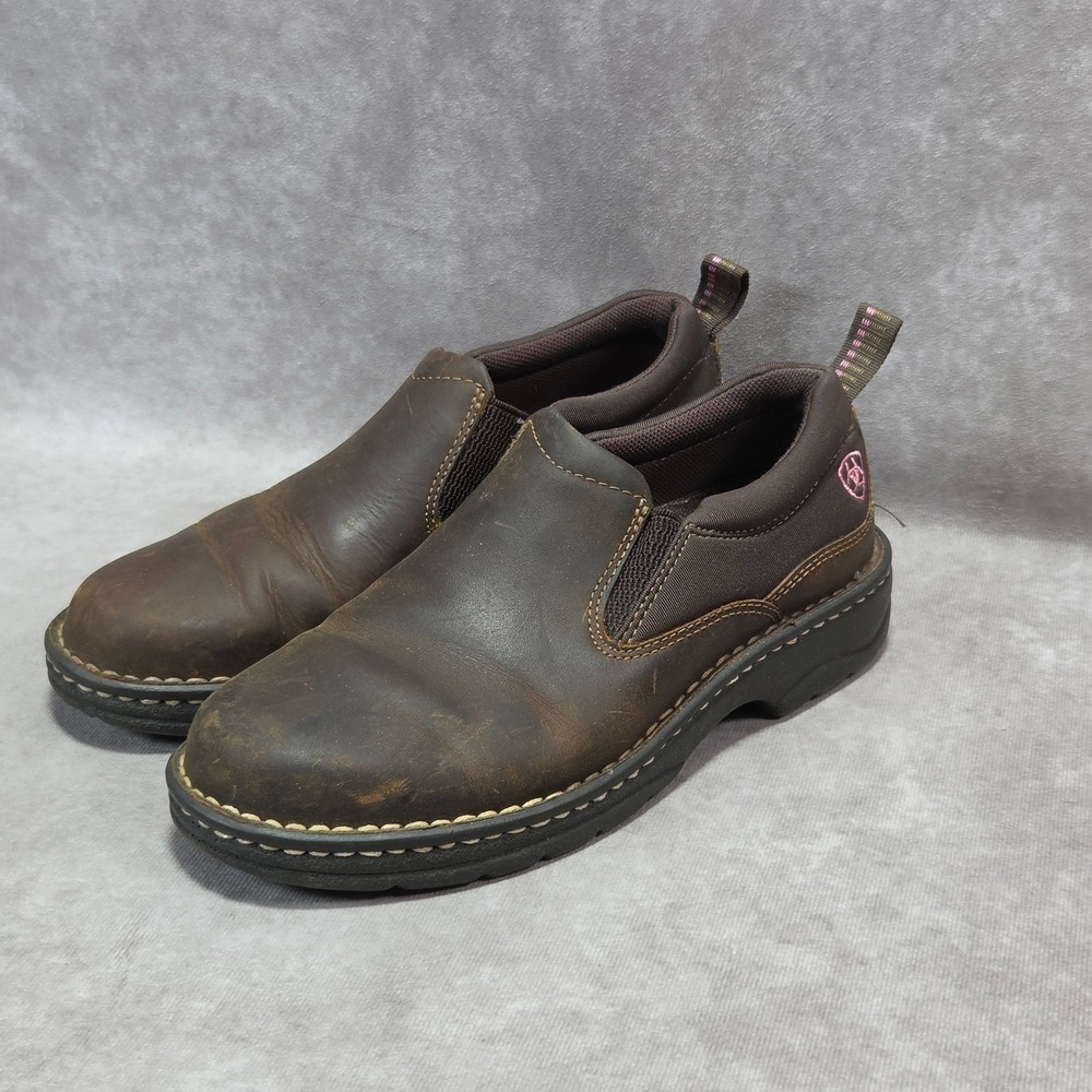 Ariat Womens Brown Leather Traverse 4LR Slip On Shoes 10020171 Size 7.5B
